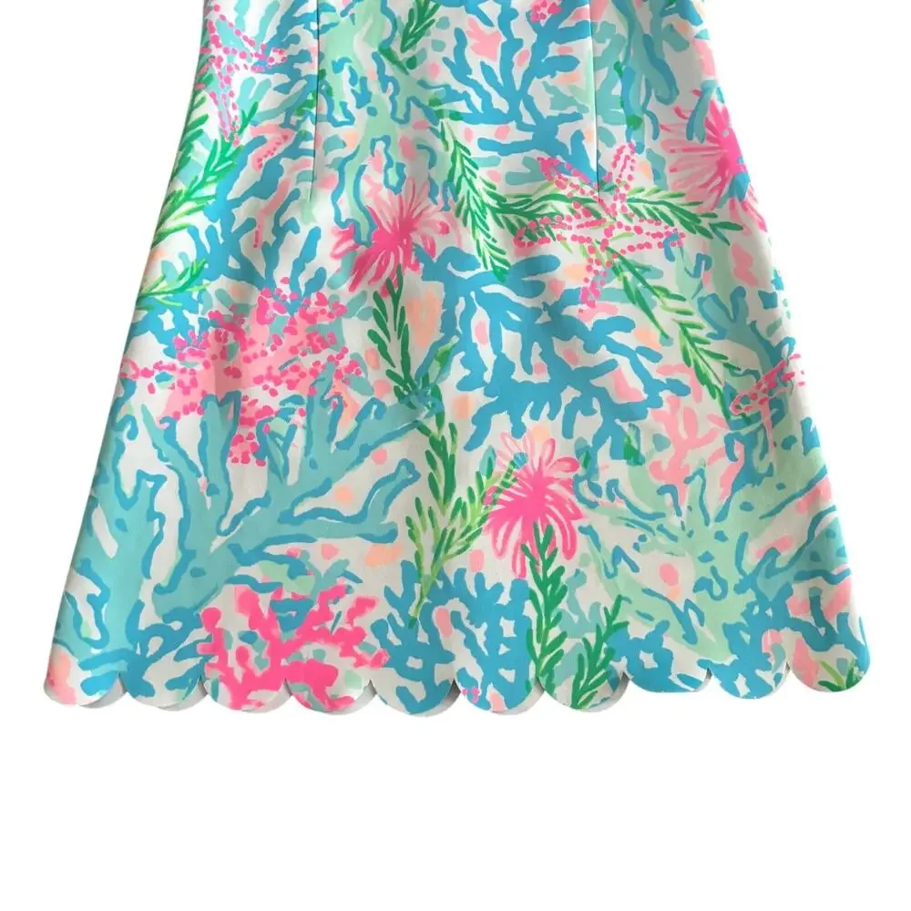 Lilly Pulitzer Girls Sophelia Shift Dress in Multi Coral Bay - Size: 12